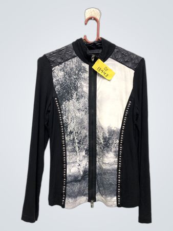 AIRFIELD Damen Langarmjacke mit Print- und Nieten-Detail