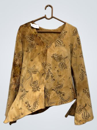 Braunes Paisley-Muster Langarmshirt