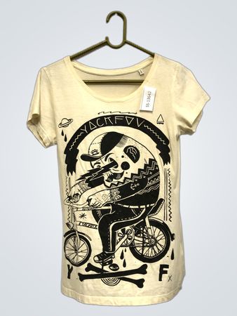 Cremfarbenes T-Shirt mit Grafikdruck