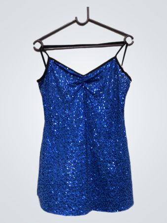 Blaues Pailletten-Cami-Top