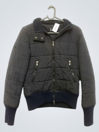 LADYSOUL Black Quilted Bomber Jacket with Ribbed Collar and Cuffs