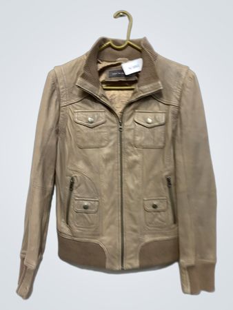 EASY WEAR Leather Bomber Jacket