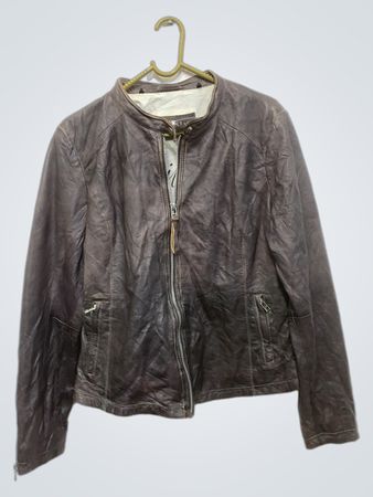 Blouson en cuir marron Freaky Nation