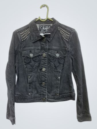 Sinful Trademark Denim Jacket with Angel Wings