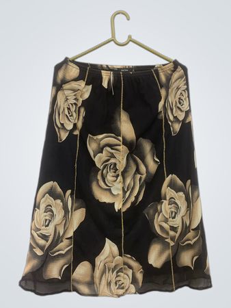 One'two Rose Print Midirock