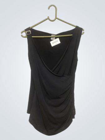 Camaleu Schwarzes ärmelloses Top mit Schnallen-Detail