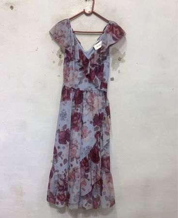 MOHITO Damen Midikleid mit Blumenmuster