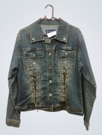 QIAO JUN Jeansjacke aus Denim mit Schnürdetail