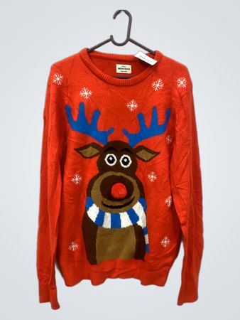 Montego Original Urban Estd. Red Reindeer Christmas Sweater