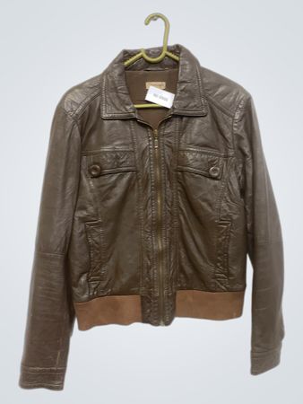 Veste bombardier en cuir marron Pimkie Basic
