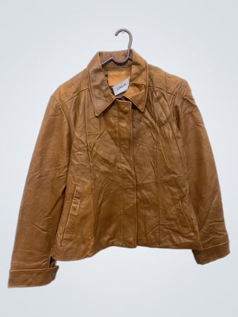 Braune Leder-Wildlederjacke
