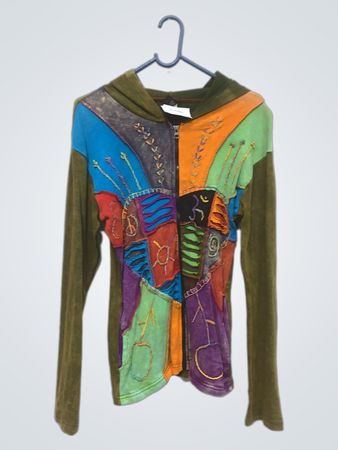 SHOP THERAPY Patchwork-Hoodie mit Peace-Zeichen
