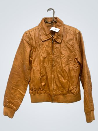 Men's Brown Leather Bomber Jacket