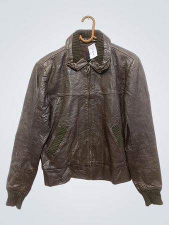 TRAFALUC Outer Shell 100% Leather Jacket