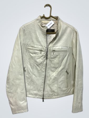 Vera Pelle Cream Leather Jacket