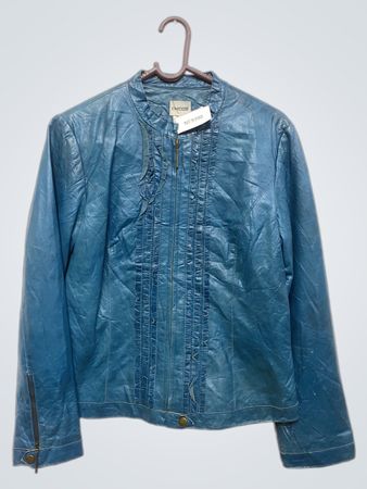 CHICO'S ブルー フェイクレザー ジャケット