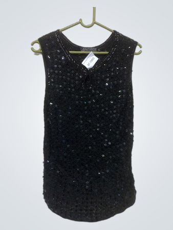 Authentic Clothing Company schwarzes ärmelloses Top mit Pailletten