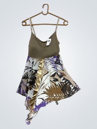 PAQUITA Damen-Camisole mit Rock im Tropenprint