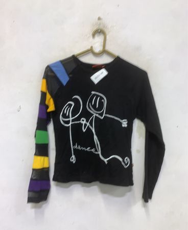 Phineas Langarm-T-Shirt mit Grafikdruck und gestreiften Netzärmeln