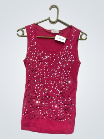 ISTINTI Pink Pailletten-Tanktop