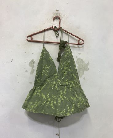Verdissimao Grün besticktes Neckholder-Oberteil