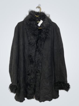 NUAGE NAC 2644 Giacca nera con finiture in pelliccia