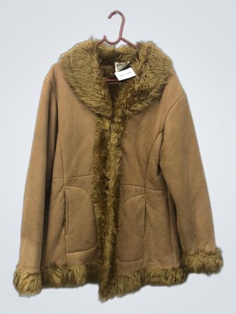 BOLETA Giacca in suede con orlo in pelo sintetico