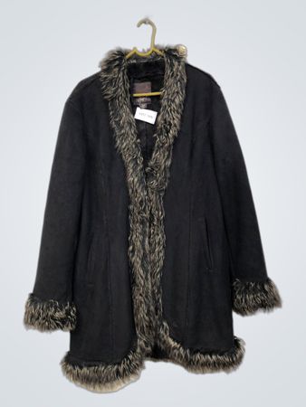 Isen Designed in Sweden Faux Fur Trimmed Coat