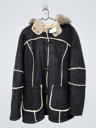 Men's Faux Shearling Lined Hooded Jacket