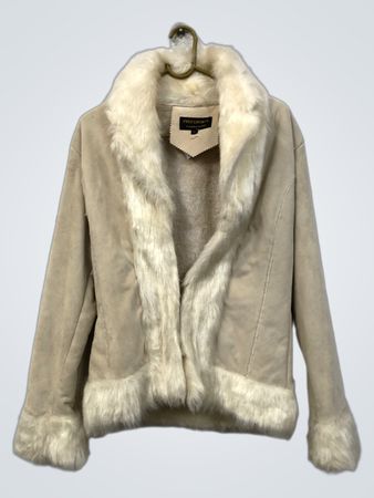 Preference Collection Beige Jacke mit Kunstfellbesatz