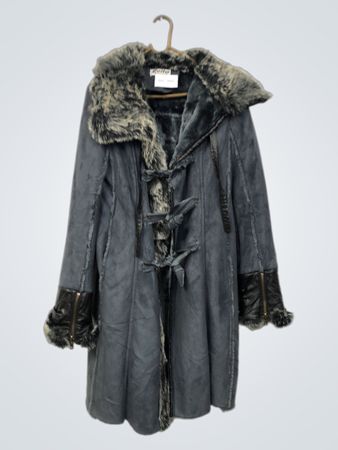 Zelia Damenmantel aus Kunstwildleder mit Fellbesatz NAC-2893