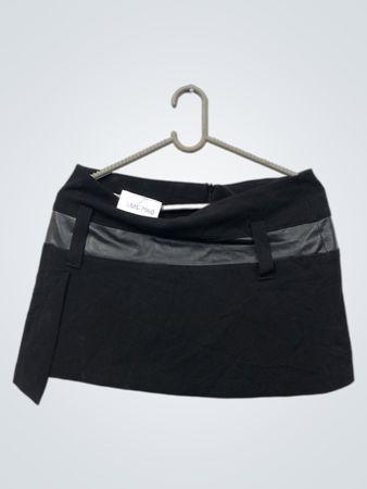 Terranova schwarzer Minirock mit Kunstlederdetail
