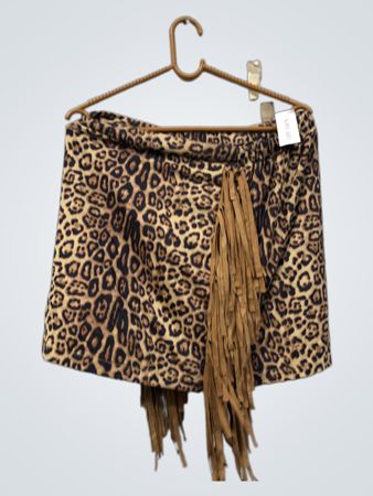 Leoprint-Rock mit Fransen
