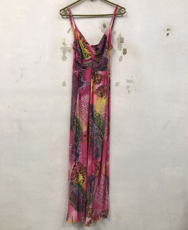 Maxikleid mit pinkem Paisley-Muster