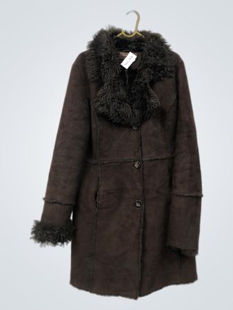 Phase Eight Cappotto marrone con bordo in ecopelliccia