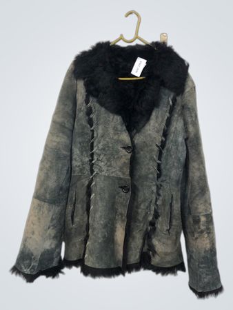 Veste en shearling avec col en fourrure