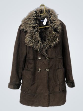 XCITE Cappotto da donna marrone foderato in eco pelliccia