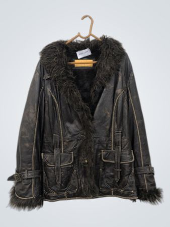 Giacca in pelle e pelliccia BiBA