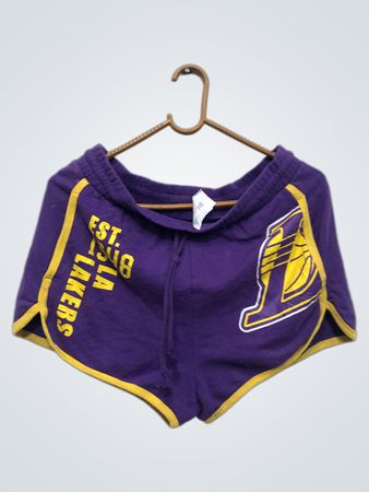 Los Angeles Lakers lila- und gelbe Sportshorts