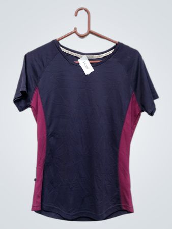 Damen-T-Shirt in Marineblau und Rosa für Sportbekleidung