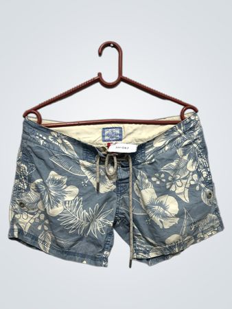 Superdry SH-047 Blaue Badehose mit Blumenmuster