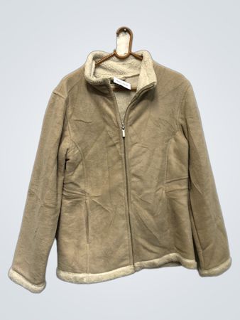 Urbanes Landschafts-Faux-Suede- und Sherpa-gefütterte Jacke