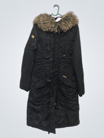 Khujo Parka noire pour femme avec capuche en fourrure