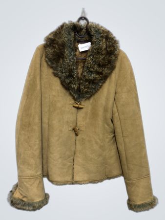 Damensamt- und Pelzbesetzte Jacke