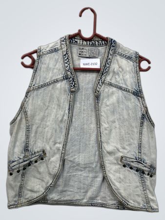 NEU JEANS Women's Acid Wash Denim Weste