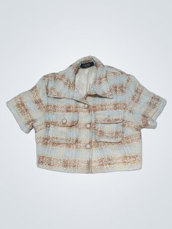 AKIRA Kurzarm-Tweedjacke mit Pailletten