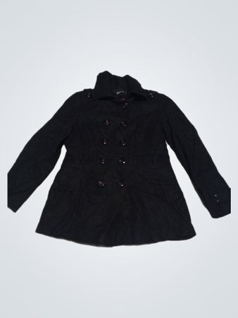 APT 9 Schwarzer Doppelreihiger Peacoat