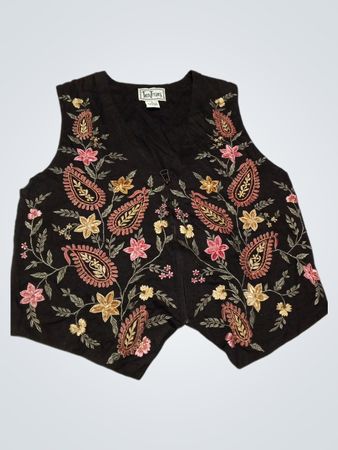 Beige bestickte Paisley-Weste
