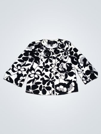 Klassische Fienz von T. H. Ruy Schwarze und Weiße Blumenjacke