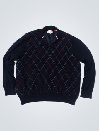 Fairway & Greene Italian Merino Argyle Quarter-Zip-Pullover